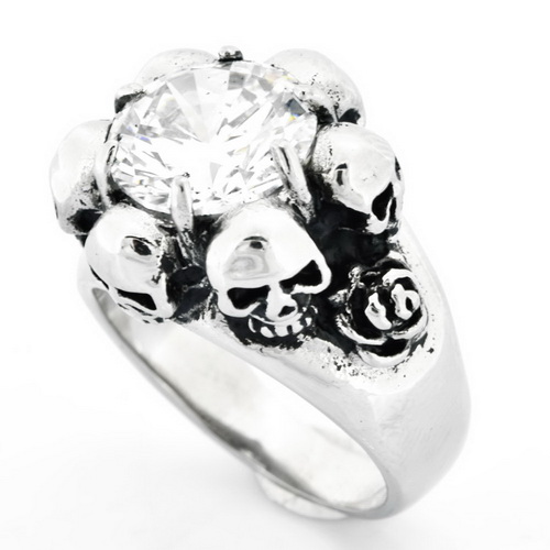 FSR10W05 Skulls rose stone ring 